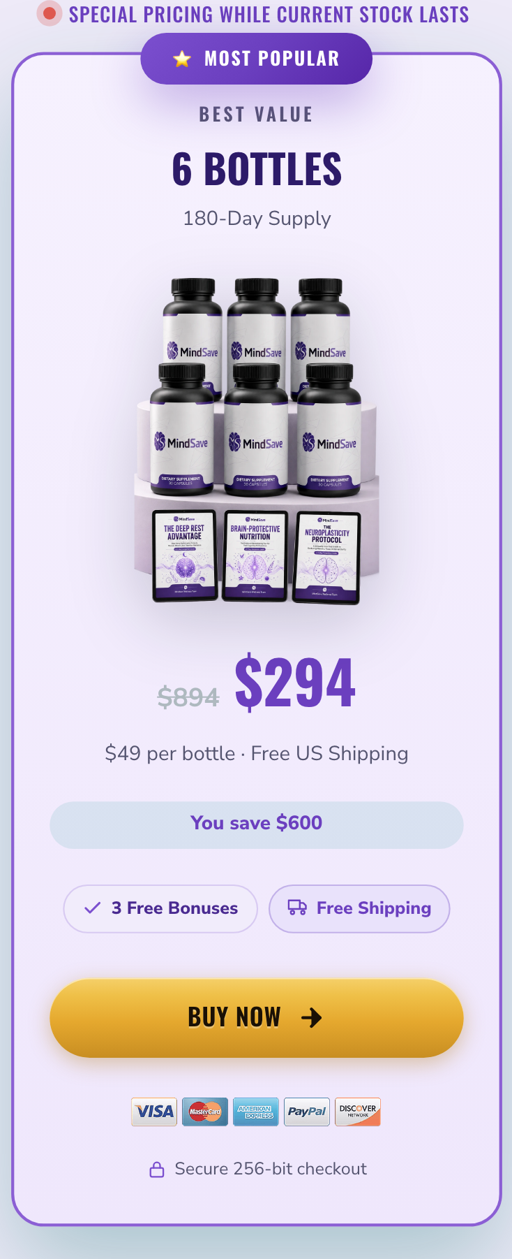 Mind Save 180 day supply